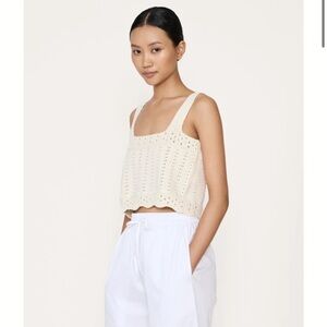 $168 Laude the Label Lyric Crochet Crop Tank - Ecru